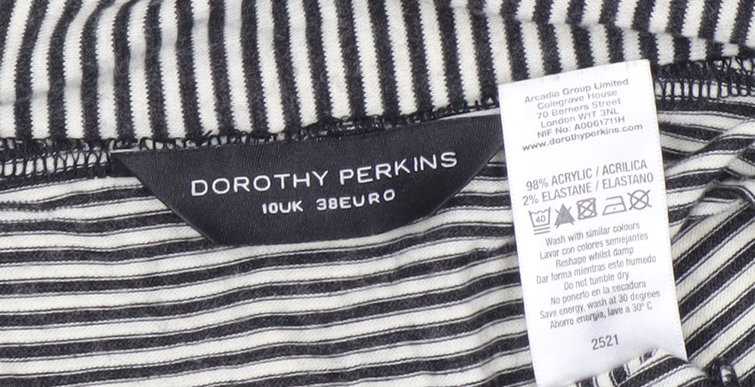 Dorothy Perkins Women’s Black Stripe Cardigan Size 10 UK Long Sleeve