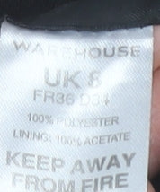 Warehouse Women’s Black Beaded Sheath Dress Size 8 Party Knee Length