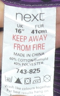 Next Men’s Purple Striped Dress Shirt Size 16 Long Sleeve Formal