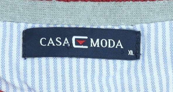 Casa Moda Men's Red XL Pullover Jumper Knit Cotton Crew Neck