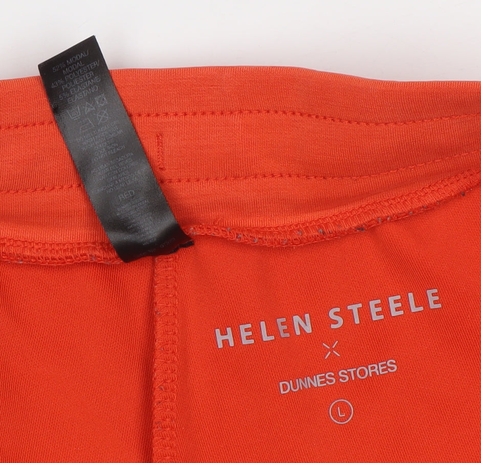Helen Steele Orange Women's L Sweat Shorts Elastic Waist Activewear