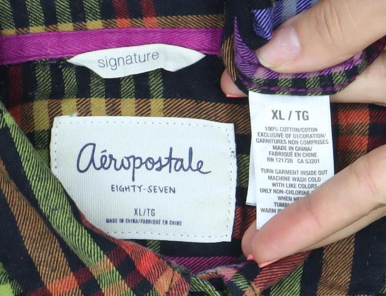 Cowgirlblle Womens Multicoloured Check Flannel Button-Up Shirt XL
