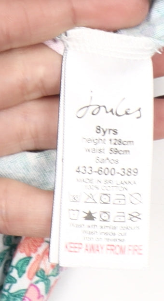 Joules Girls Multicoloured Floral Cotton A-Line Dress 8 Years