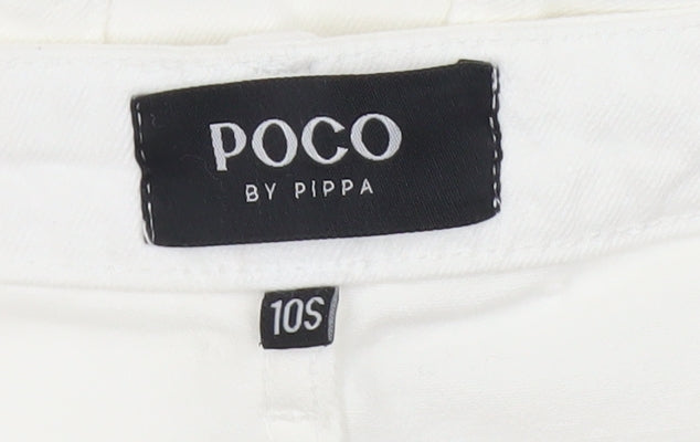 POCO by Pippa Womens White Straight Leg Crop Jeans Size 10S
