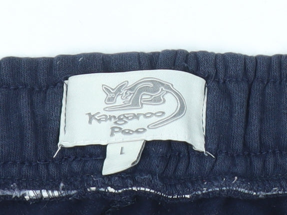 Kangaroo Poo Men's Navy Blue L Sweat Shorts Elastic Waist Pockets