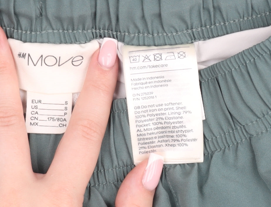 H&M Move Men's Green Athletic Shorts Size S Polyester Running