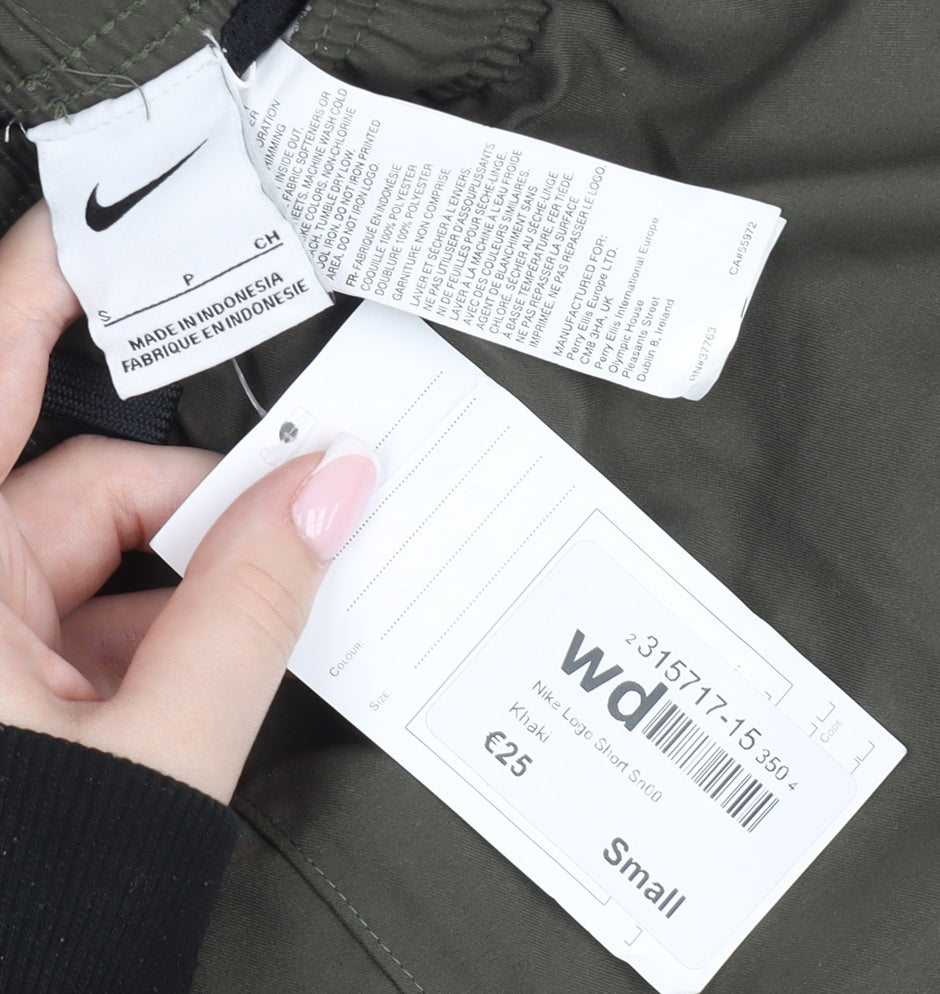 Nike Boys Green Small Athletic Shorts Quick Dry Polyester Activewear