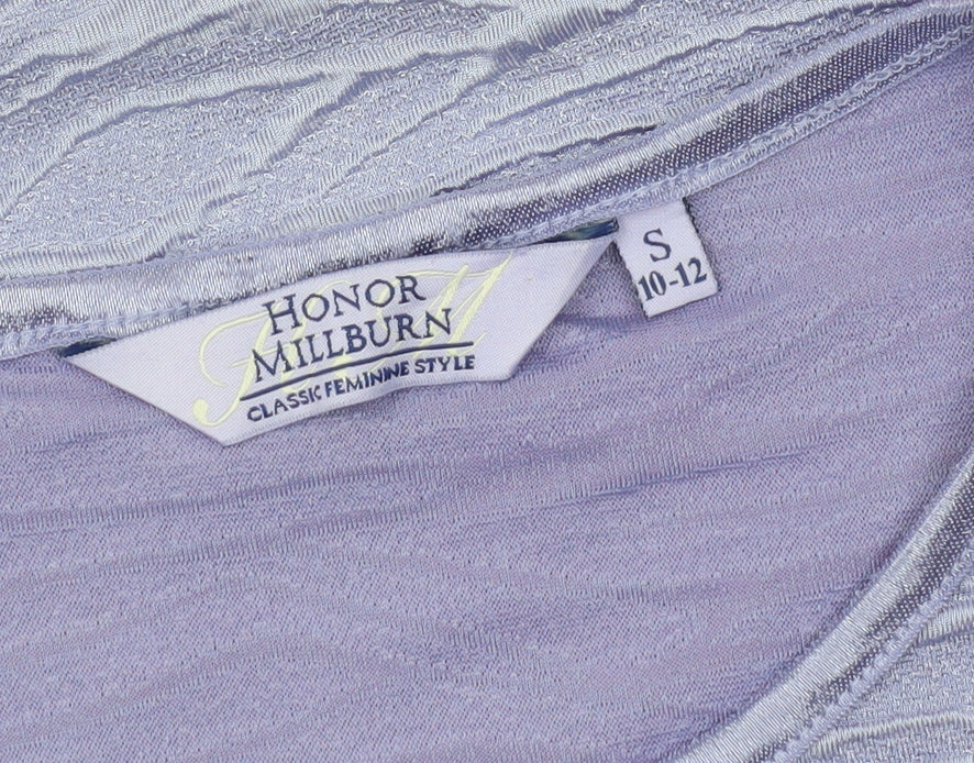 Honor Millburn Womens Purple Short Sleeve Stretch T-Shirt Size S 10-12