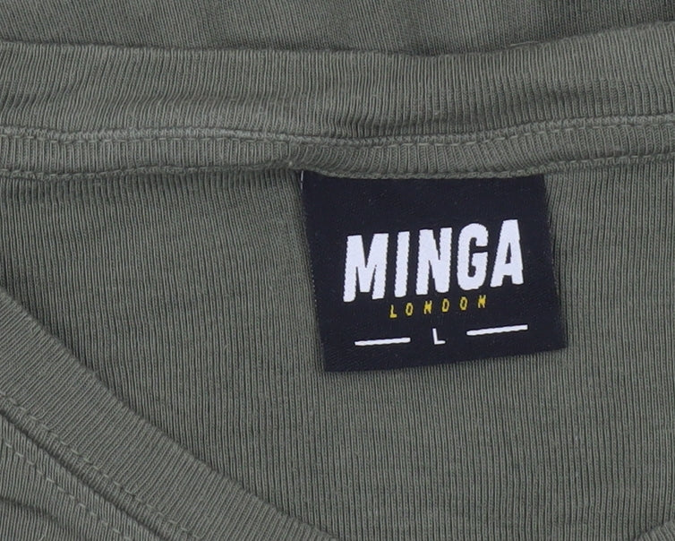 Minga London Girls Green Cropped Graphic Fairy T-Shirt Size L