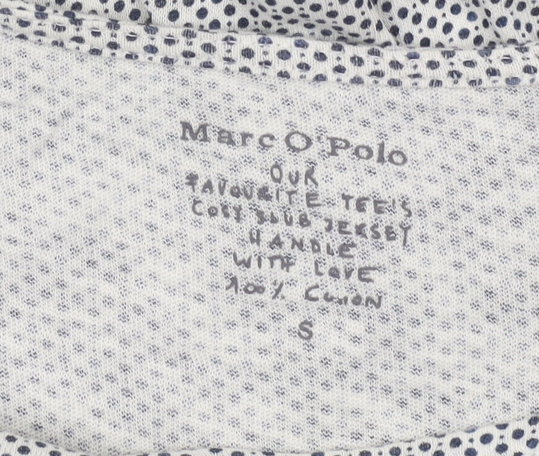 Marc O'Polo Women's White Polka Dot Cotton Jersey T-Shirt Size S