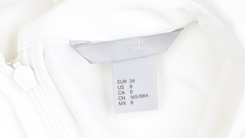 H&M Women’s White Mock Neck Sleeveless Blouse Size 10