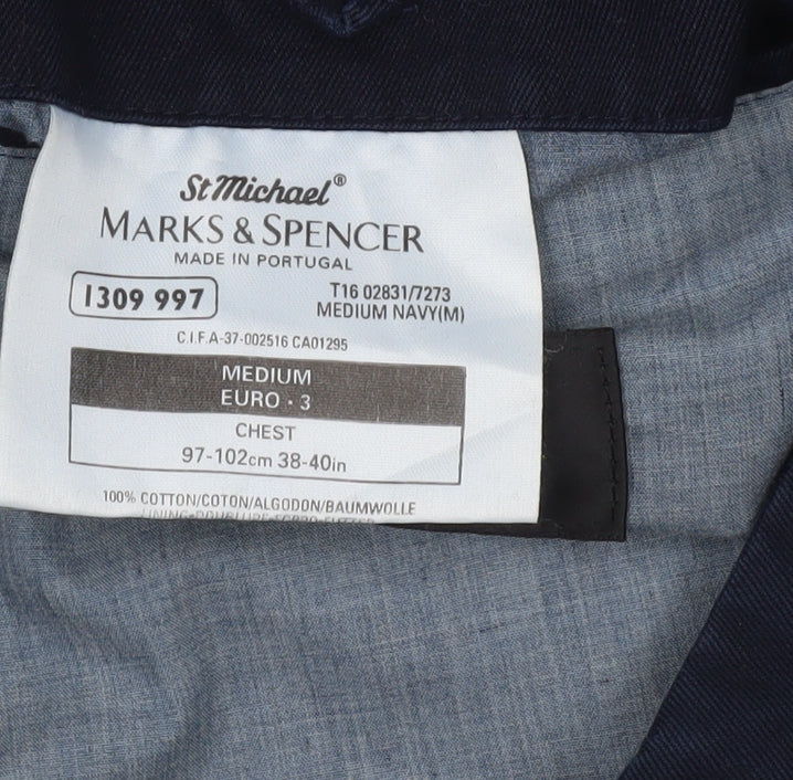 Marks and Spencer Men's Blue Basic Jacket Medium 38-40" Cotton Blend