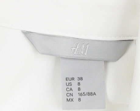 H&M Women's White High Neck Sleeveless Blouse Size 10