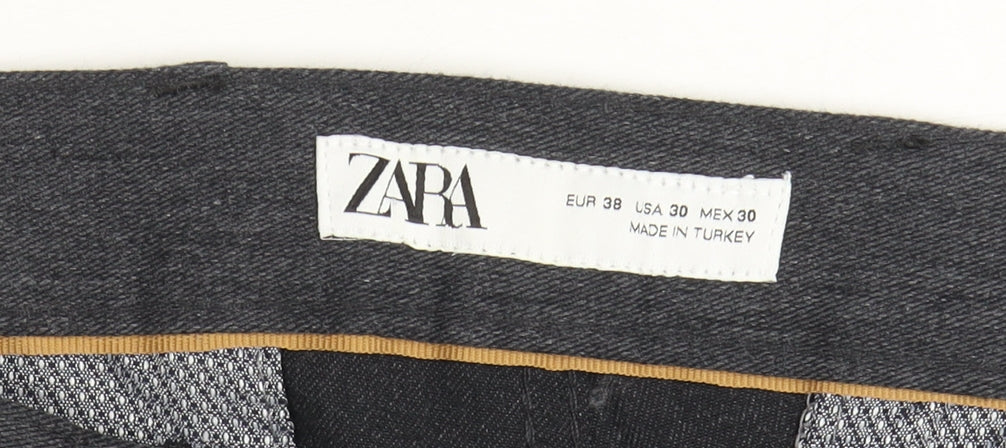 Zara Men's Grey Slim Fit Chino Trousers Size 30