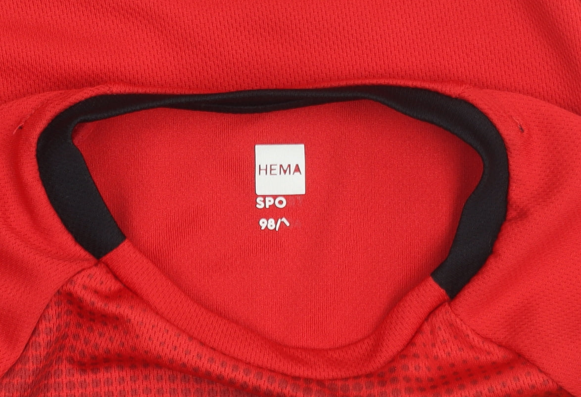 HEMA Boys Red Belgium Football Jersey T-Shirt 3-4 Years Polyester