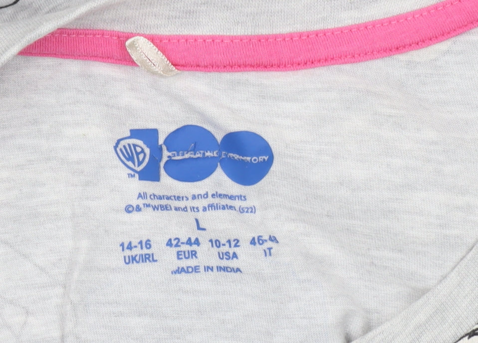 Warner Bros Women Grey Bugs Bunny Nightshirt L Cotton Blend