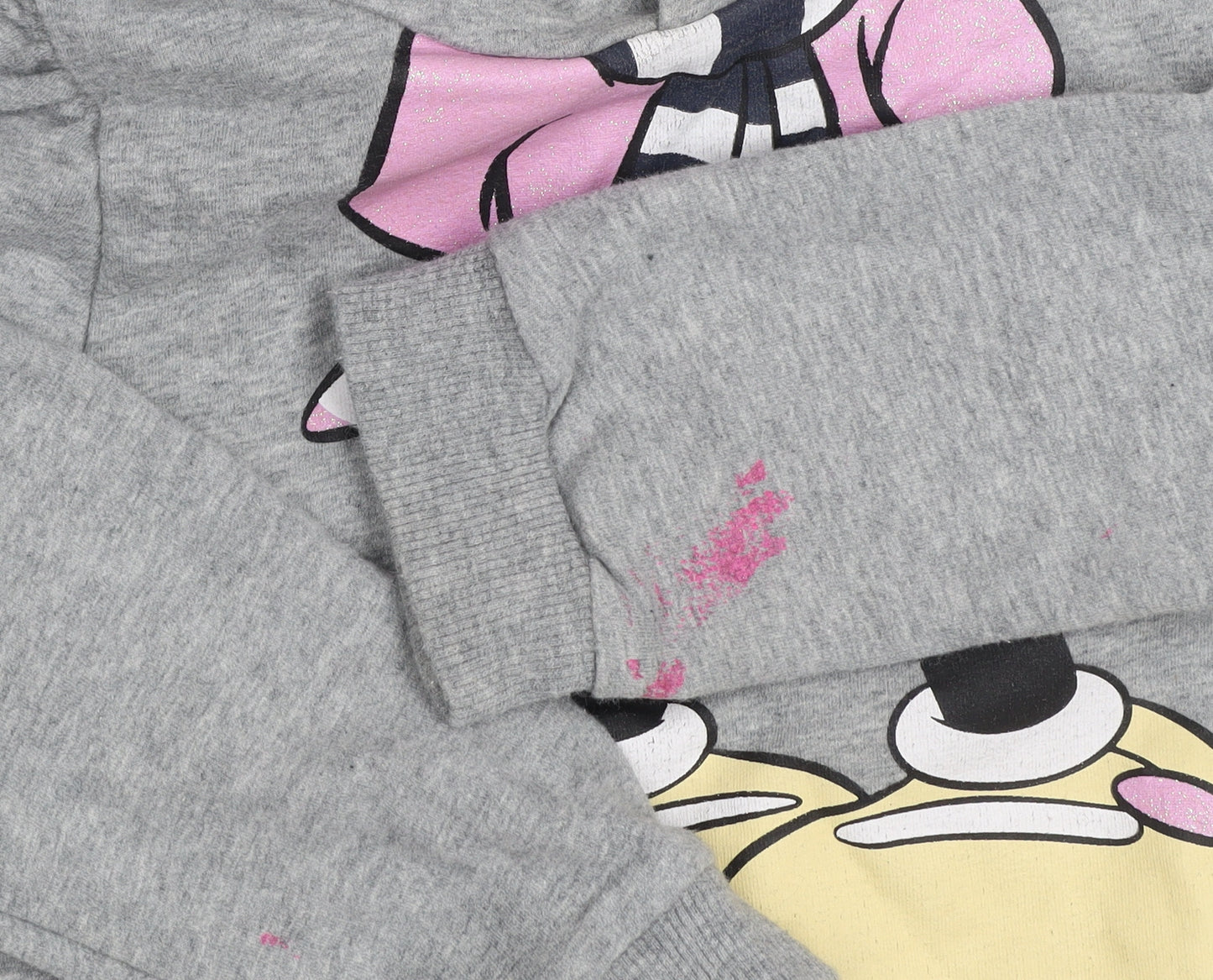 name it Girls Grey Minnie Mouse Pullover Hoodie 2-3 Years Hooded Sweatshirt