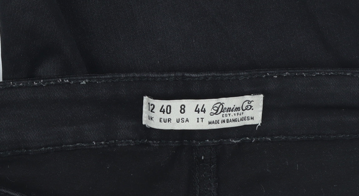 Denim Co. Women's Black Skinny Jeans Size 12 Mid Rise Slim Fit