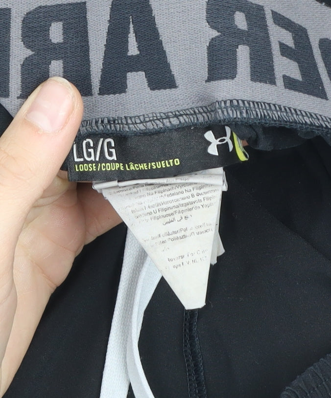 Under Armour Men's Black Large Athletic Shorts Loose Fit Quick Dry