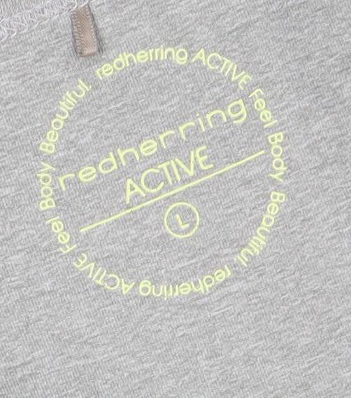 Red Herring Active Women’s Grey & Yellow Racerback Tank Top L