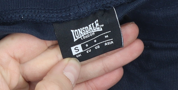 Lonsdale Men’s Blue Athletic Jersey Shorts S – Drawstring Waist Gymwear