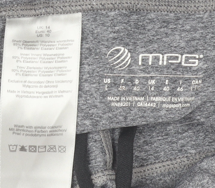 MPG Women's Black & Grey Running Athletic Shorts Size 14