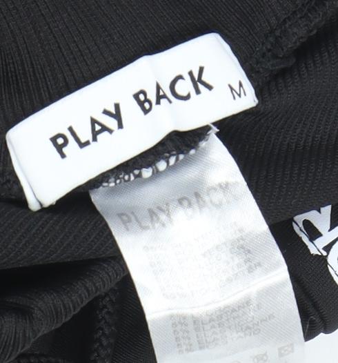 Play Back Men's Black Anime Graphic Jogger Trousers Size M