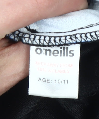 O’Neills Boys Black Jogger Trousers 10-11 Years Polyester Active Side Stripe