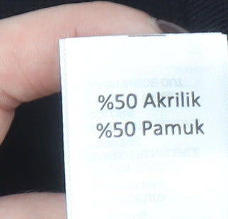 Woorage Boys Black Cotton Acrylic Button-Up Cardigan Size 11-12 Years