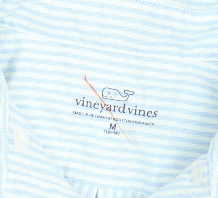 Vineyard Vines Men's Blue Striped Cotton Blend Long Sleeve Button-Up Shirt M
