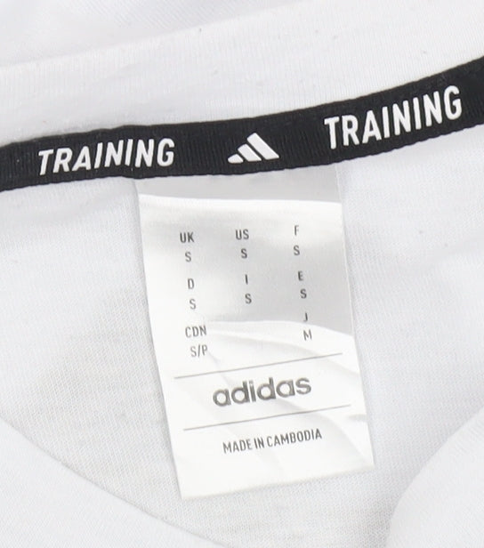 Adidas Men's White Training T-Shirt Size S Moisture Wicking Gym Top