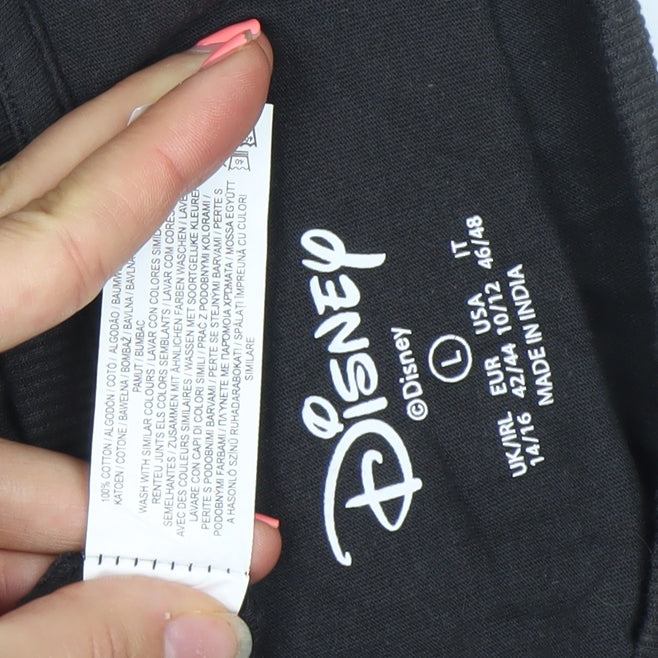 Disney Womens Black Fantasia Mickey Mouse Nightshirt L T-Shirt Style