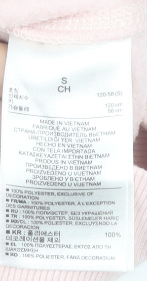 GAP Girls Pink Full Zip Fleece Hoodie 6-7 Years Glitter Logo