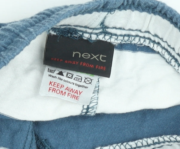 Next Boys Blue Striped Cotton Swim Shorts 2-3 Years with Drawstring Waist