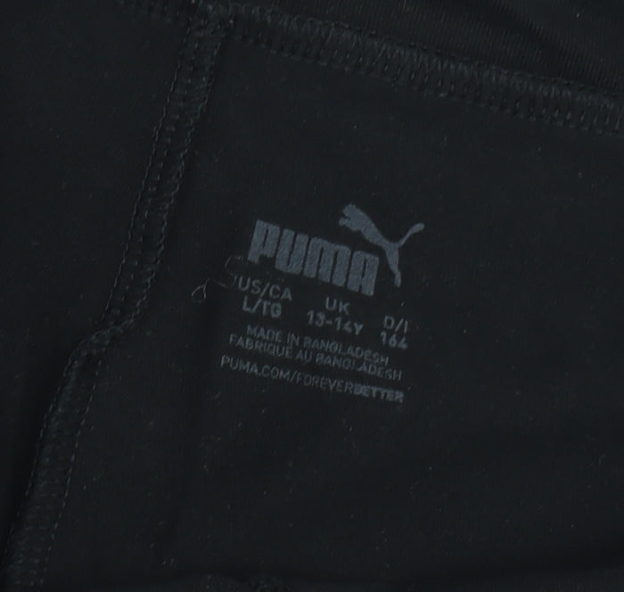 Puma Girls Black Biker Shorts 13-14 Years Slim Fit Activewear