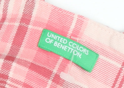 United Colors of Benetton Girls Pink Check Pinafore Dress 4-5 Years