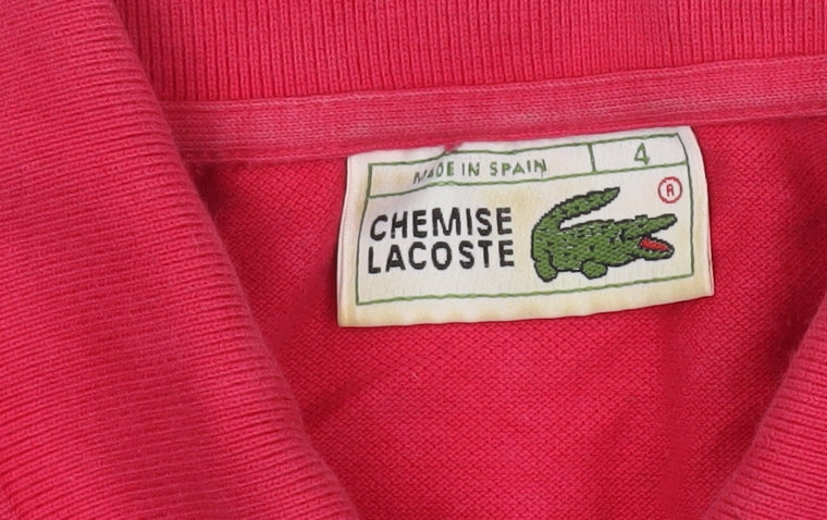 Lacoste Women Red Polo Shirt Size 12 Classic Cotton Short Sleeve