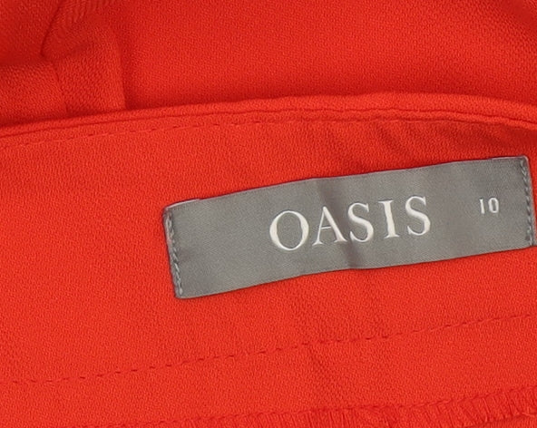 Oasis Women Red Wide-Leg Culotte Trousers Size 10