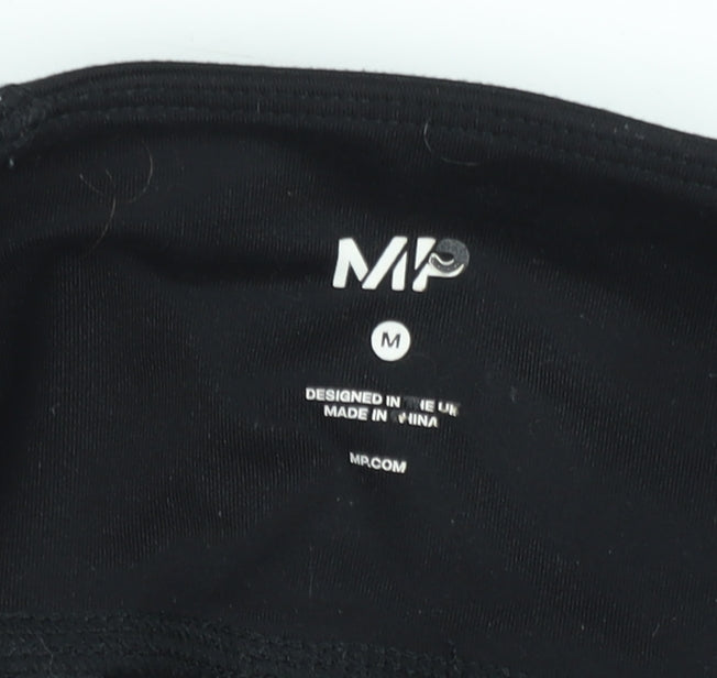 MP Women's Black Medium Capri Leggings Polyester Blend Stretch Activewear