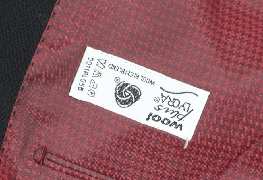 Skopes Men's Black Wool Blend Regular Fit Two Button Suit Jacket 40R