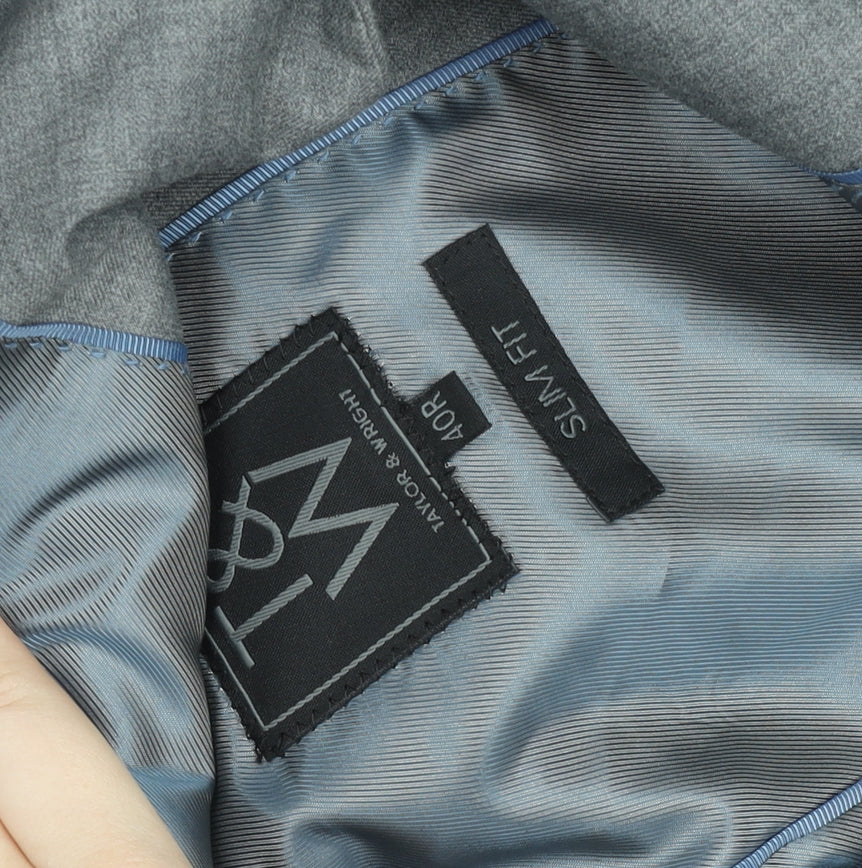 Taylor & Wright Men's Grey Slim Fit Blazer 40in Chest Regular