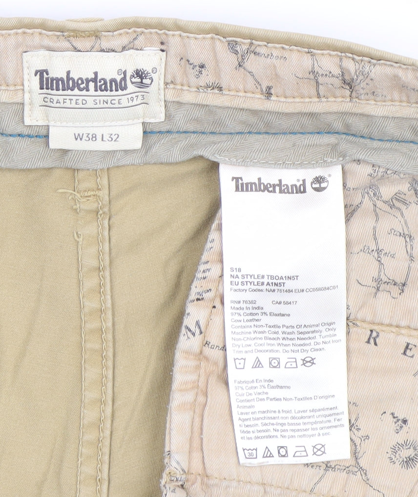 Timberland Mens Beige Chino Shorts W38 Summer Casual Cotton Blend