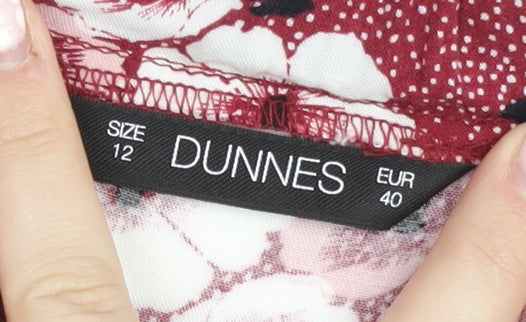Dunnes Women Red Floral Wrap Midi Skirt Size 12