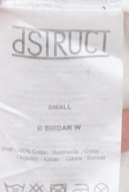 DStruct Men's White Palm Print Pocket T-Shirt Small