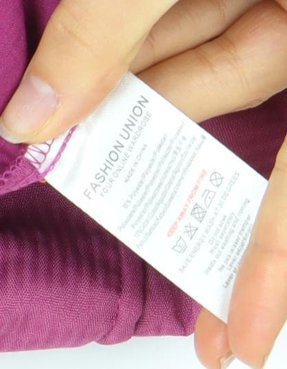 Fashion Union Women Purple Corduroy Belted Long Sleeve Jumpsuit UK 8