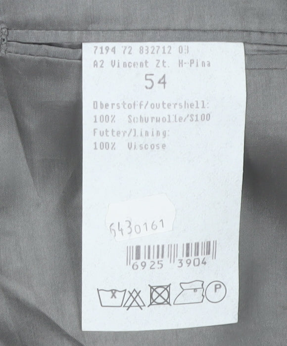 LINUS Mens Grey Pinstripe Wool Blazer Jacket Size 44 Regular Fit