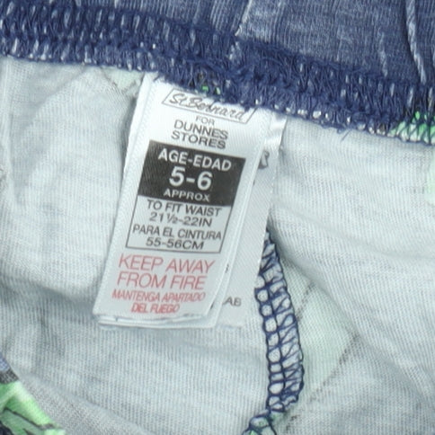 Dunnes Boys Blue Minecraft Creeper Lounge Pyjama Pants 5-6 Years Cotton Blend