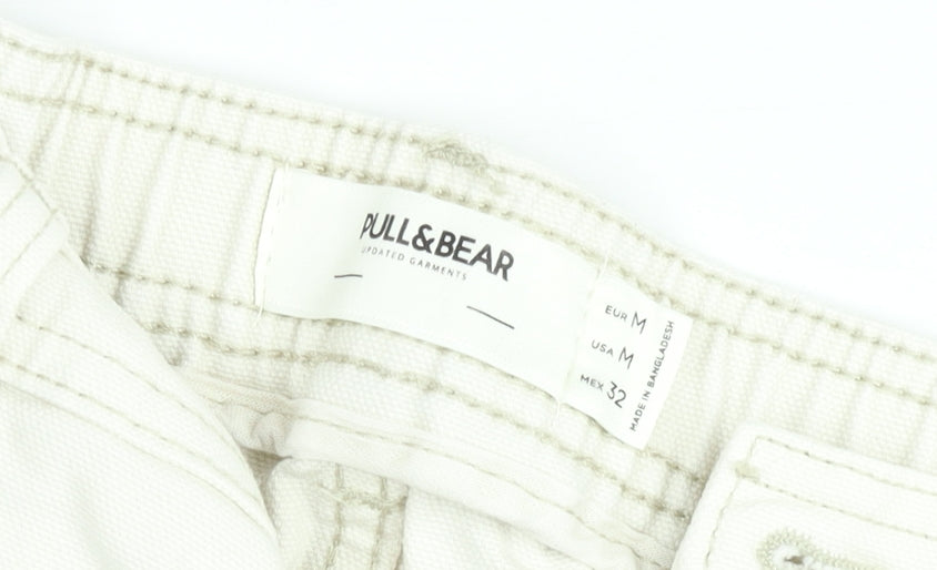 Pull & Bear Men’s Beige Chino Shorts Size M 32in Cotton Casual