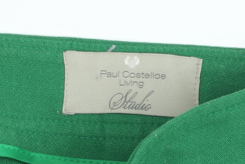 Paul Costelloe Women’s Green Linen Blend A-Line Skirt Size 12