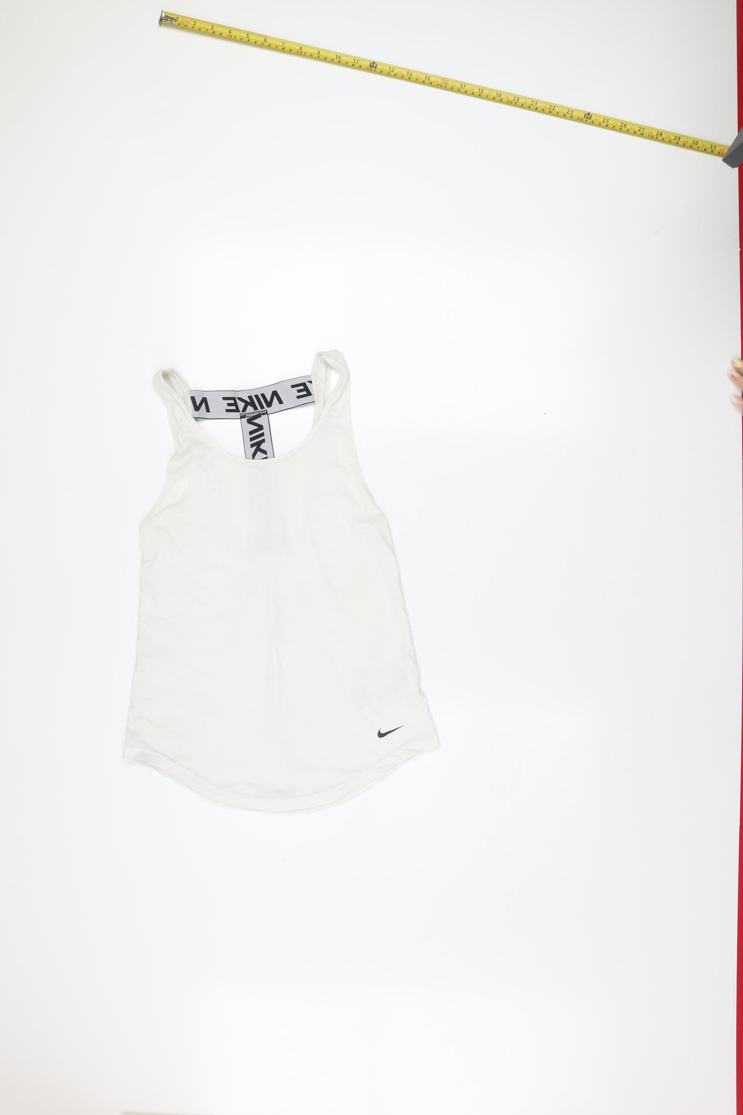 Nike Women's White Dri-FIT Racerback Tank Top XS Slim Fit Activewear